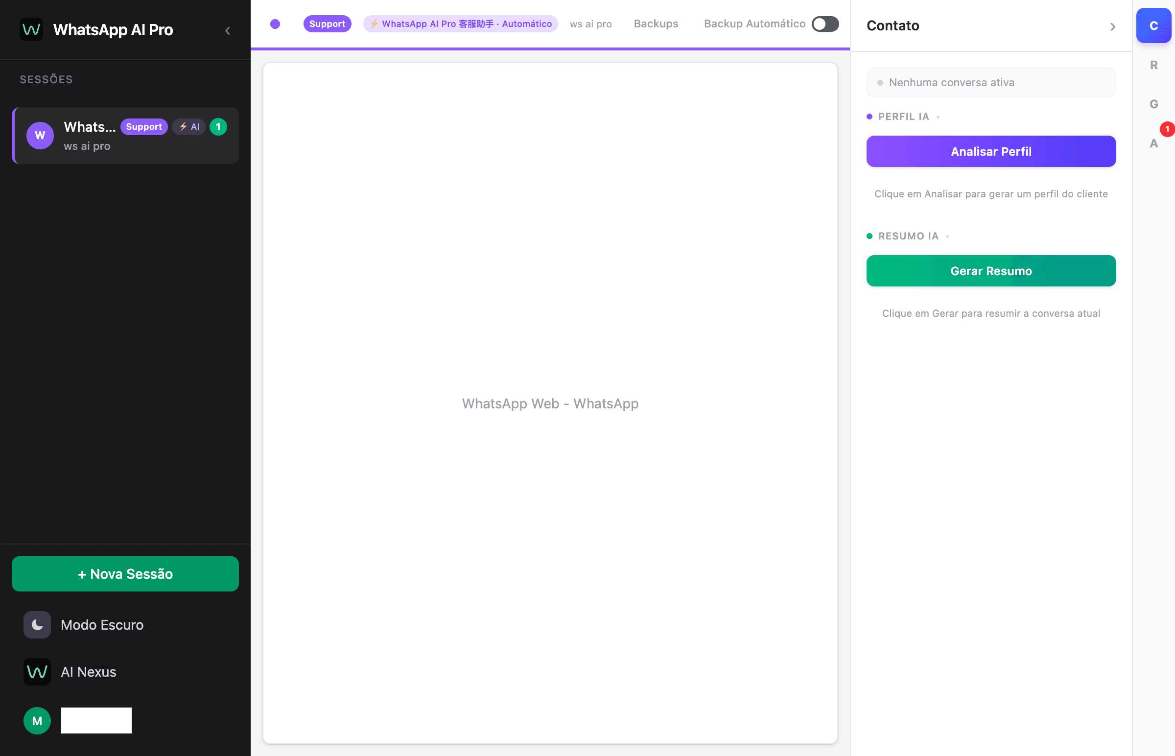 WhatsApp AI Pro main window