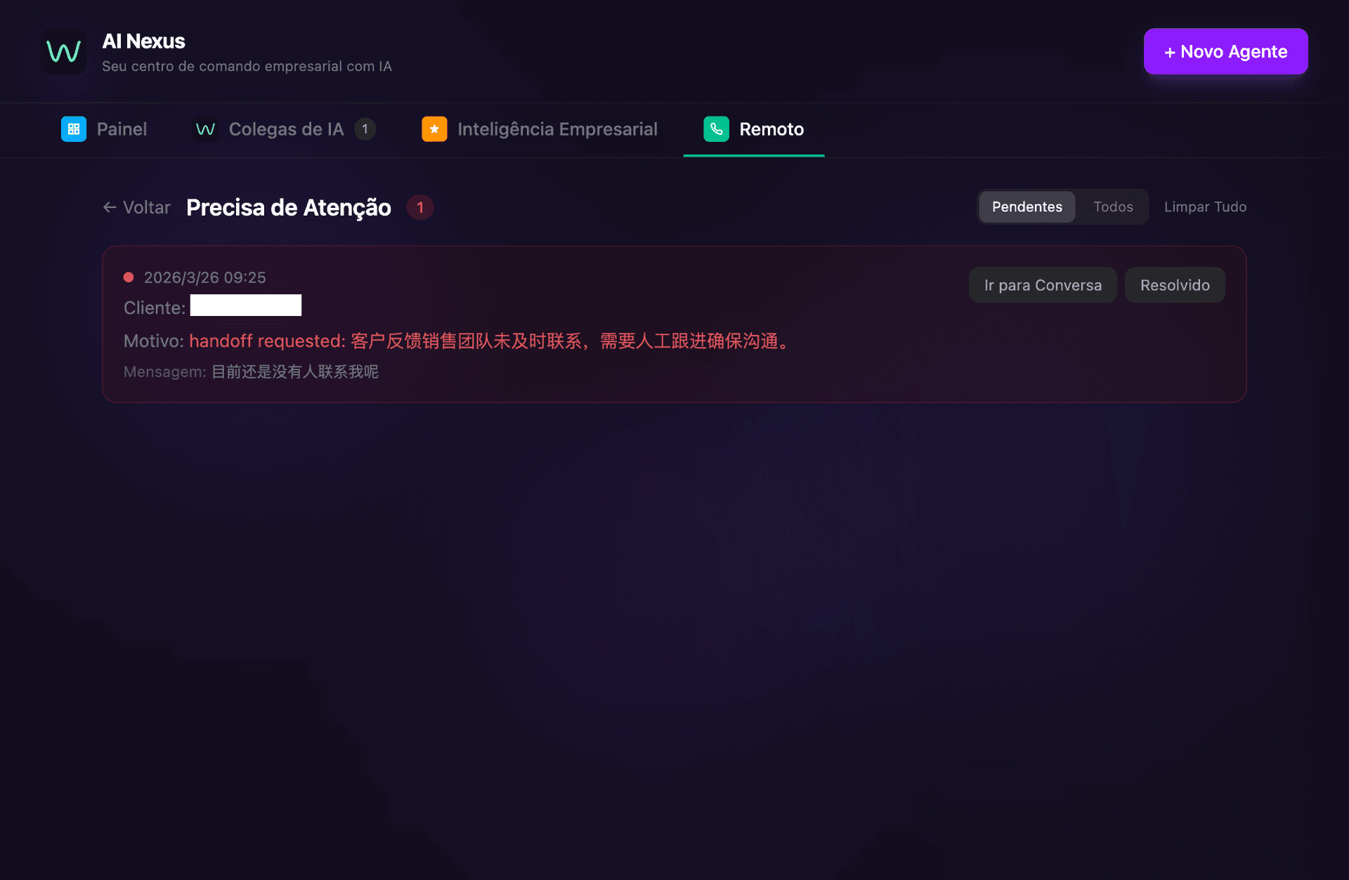 Você sempre mantém o controle