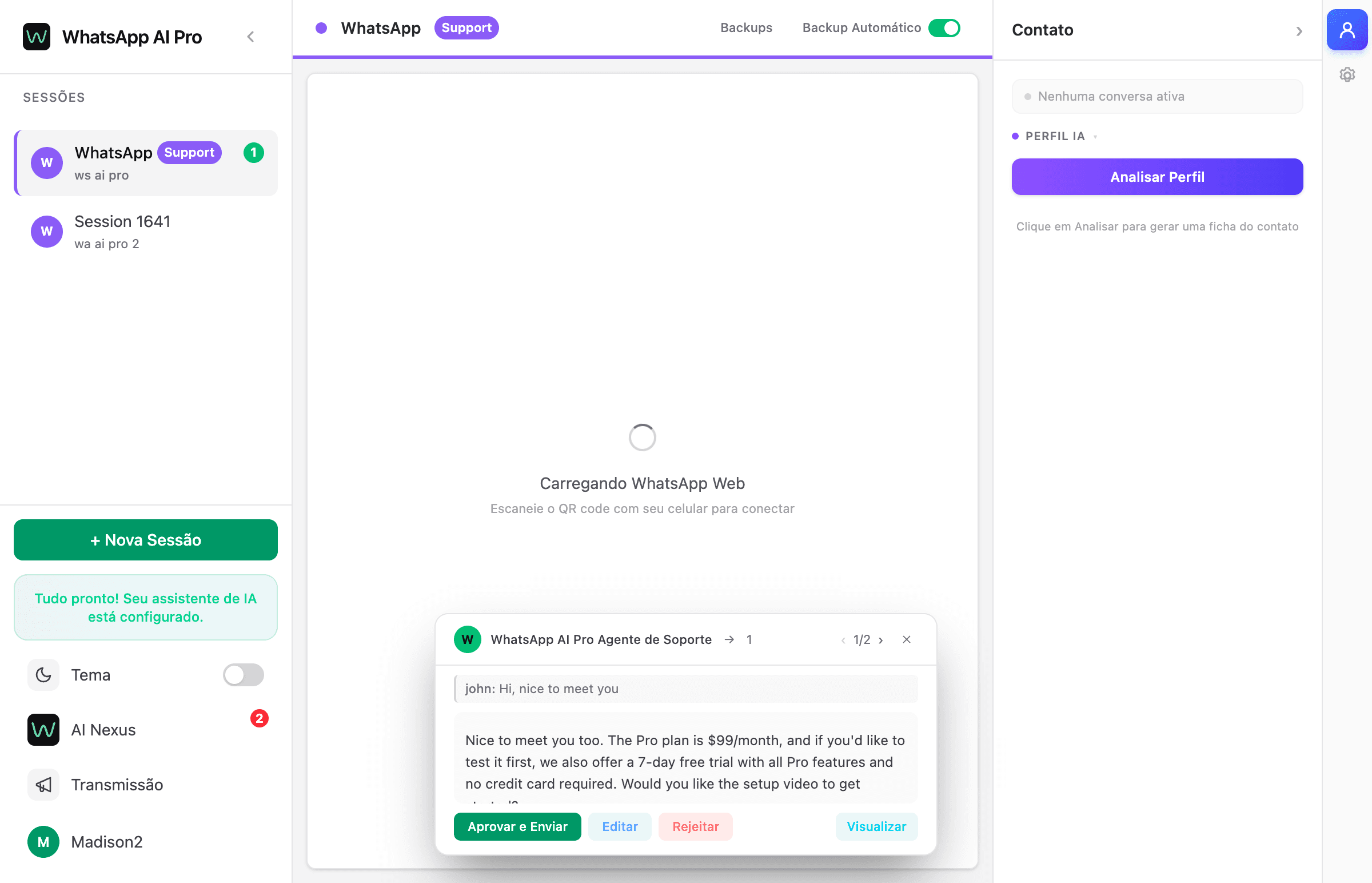 WhatsApp AI Pro - Setup Complete